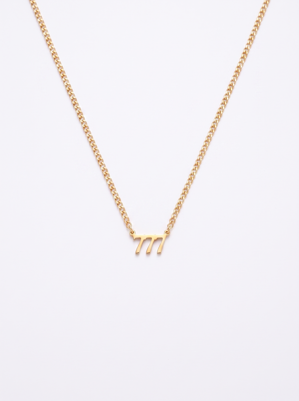 Ines Women's Custom Number Necklace, Triple Digit Charm