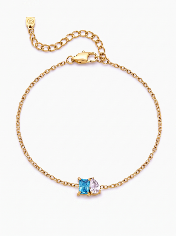 Anaïs Women's Custom Birthstone Bracelet, Dainty Gold Bracelet