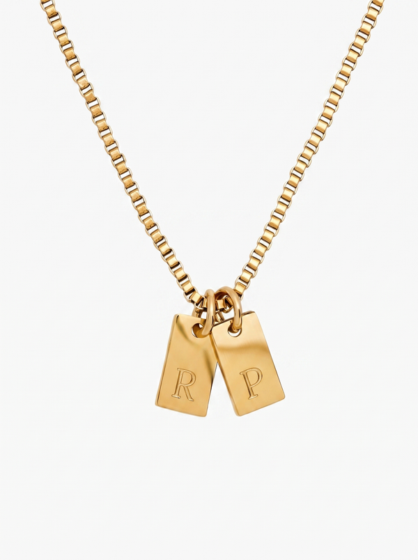 Pauline Women's Custom Initial Necklace, Tag Necklace