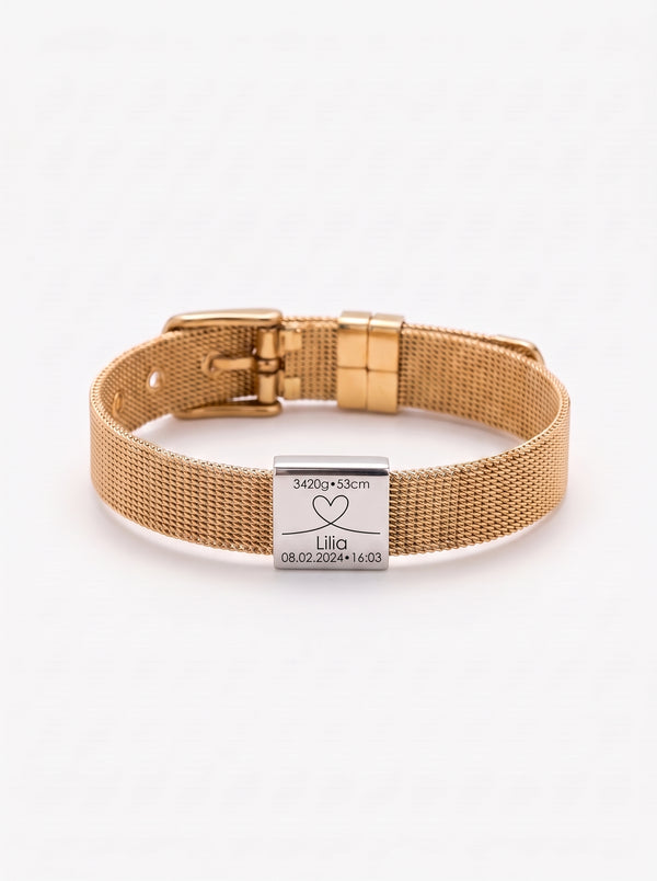 Elisabetta Unisex Personalized Baby Birth Bracelet
