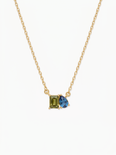 Isla Women's Custom Birthstone Necklace, Two Stone Necklace