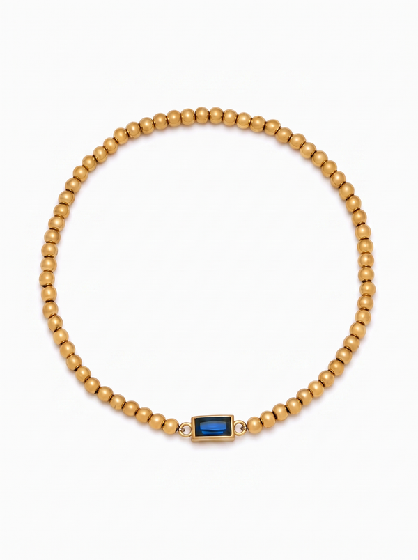 Vittoria Women's Custom Birthstone Bracelet, Gold Beaded Bracelet