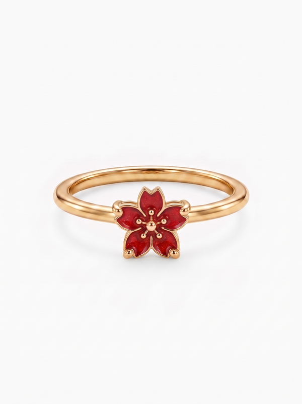 Clemence Cherry Blossom Spinning Anxiety Ring