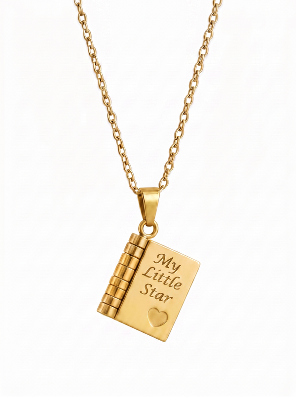 Juliet My Little Star Girls' Engraved Locket Necklace
