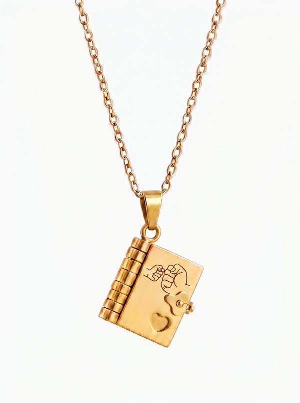 Bernadette Engraved Book Necklace for Grandchild