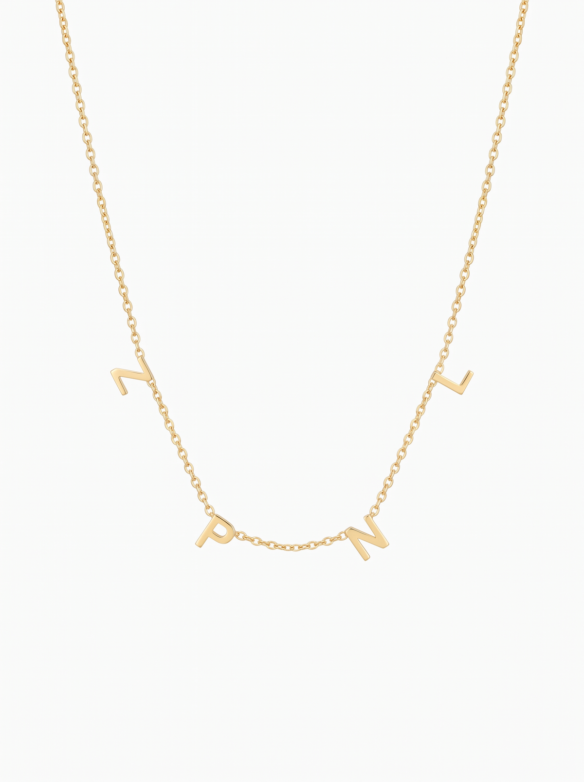 Marion Women's Custom Sideways Initial Necklace, Gold Script Necklace