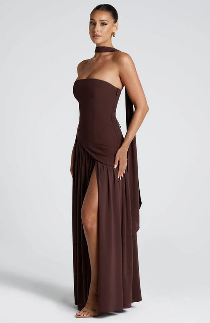 Bianca Corset Scarf Maxi Dress