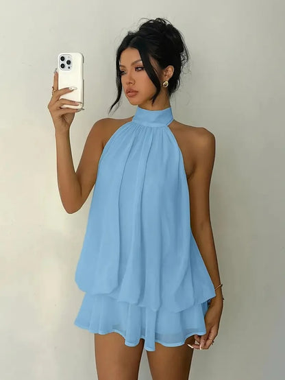 Arlette Halter Lightweight Summer Mini Dress