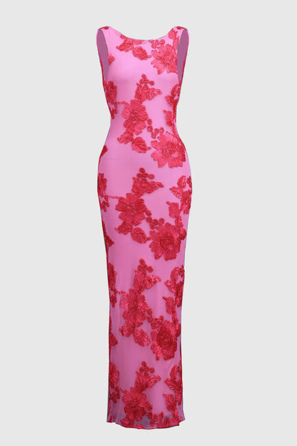 Genevieve Lace Burnout Maxi Dress