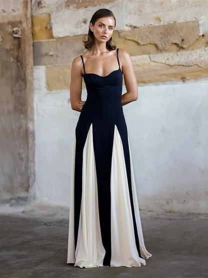 Victoria Monochrome Contrast Maxi Dress