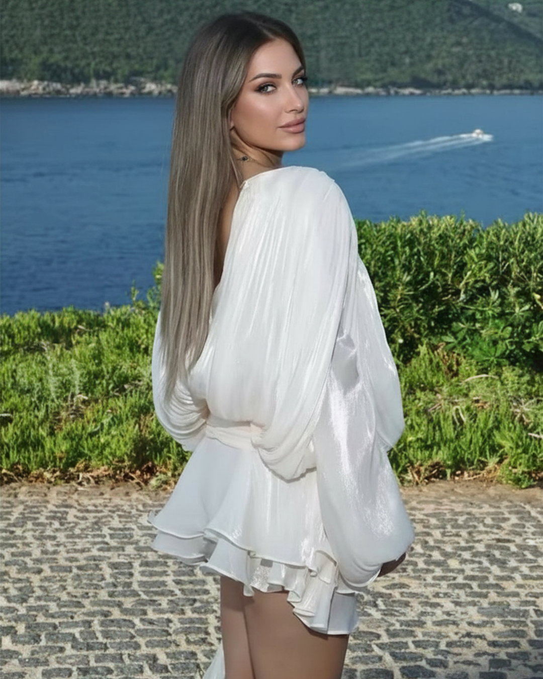 Vivienne Shimmer Ruffle Mini Dress