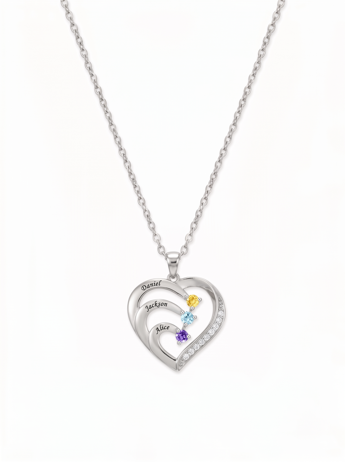 Genevieve Women's Custom Birthstone Heart Necklace
