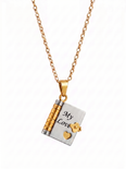 Anastasia Women's Engraved Book Locket Necklace