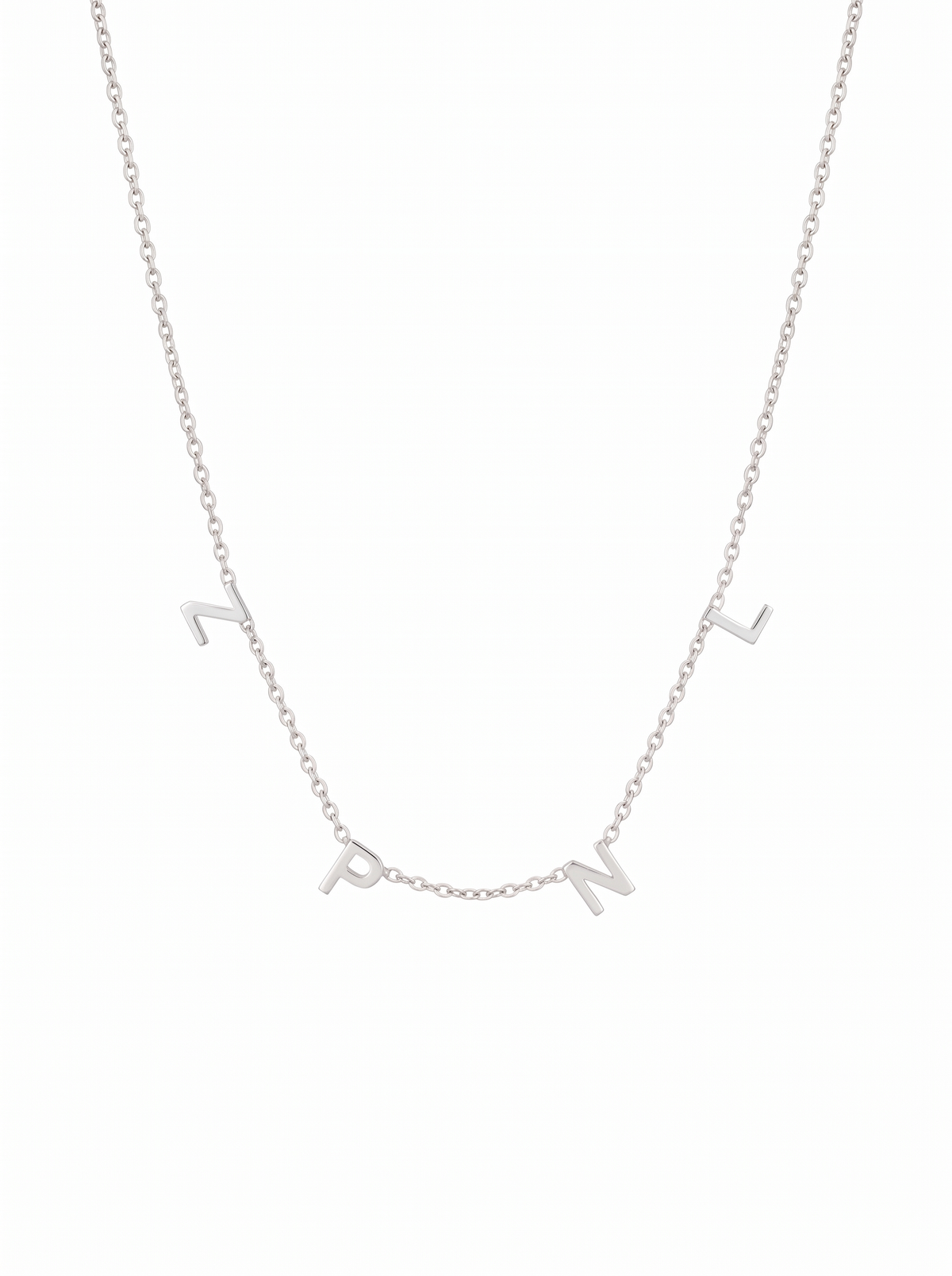 Marion Women's Custom Sideways Initial Necklace, Gold Script Necklace