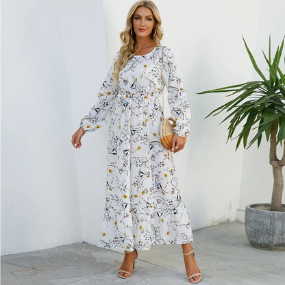 Romina Floral Long Sleeve Chiffon Maxi Dress