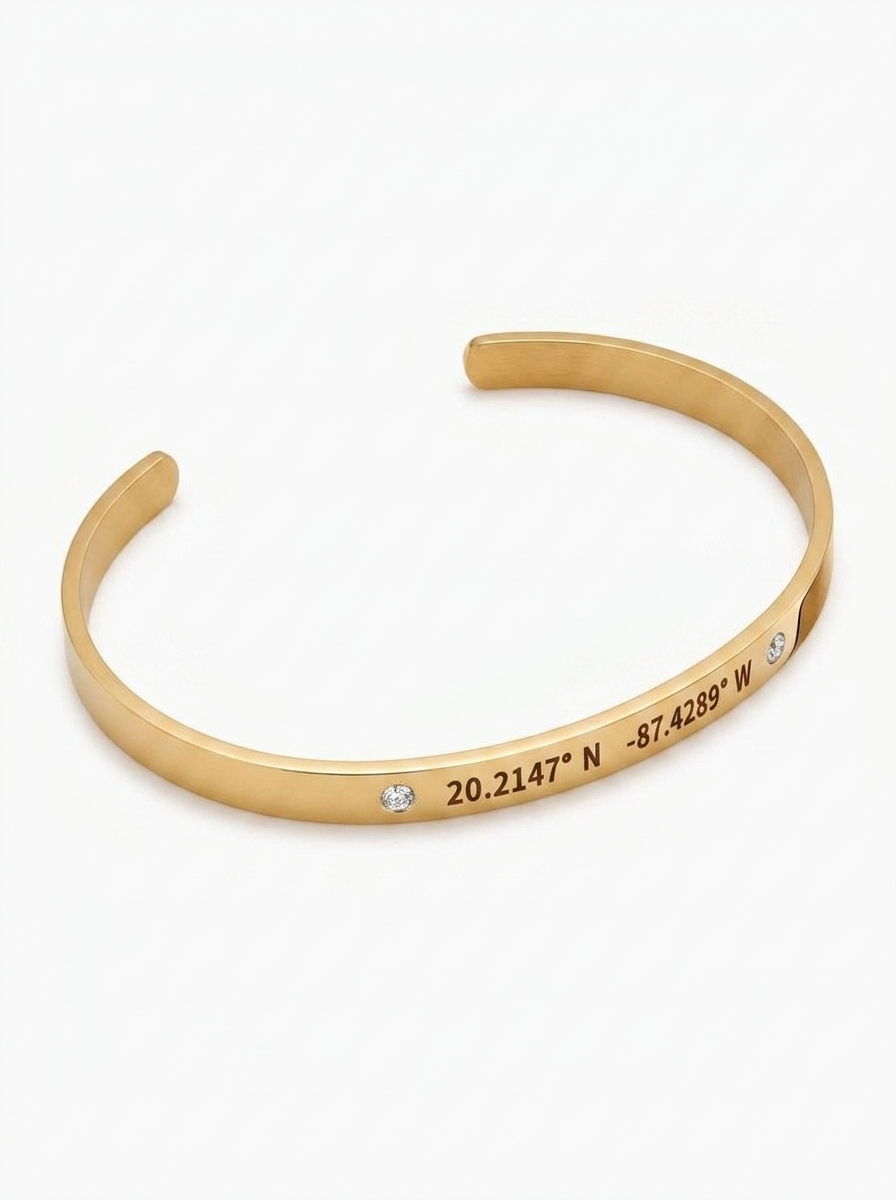 Théodora Women's Custom Coordinates Cuff Bracelet
