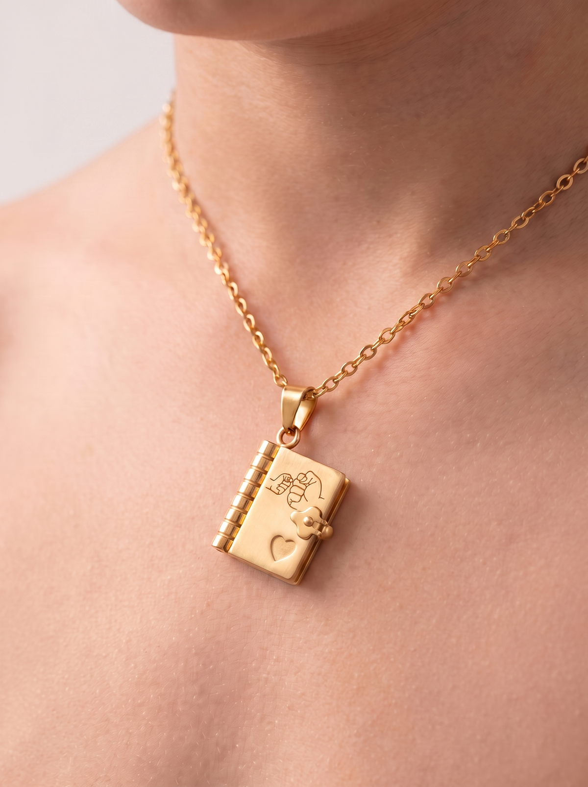 Bernadette Engraved Book Necklace for Grandchild