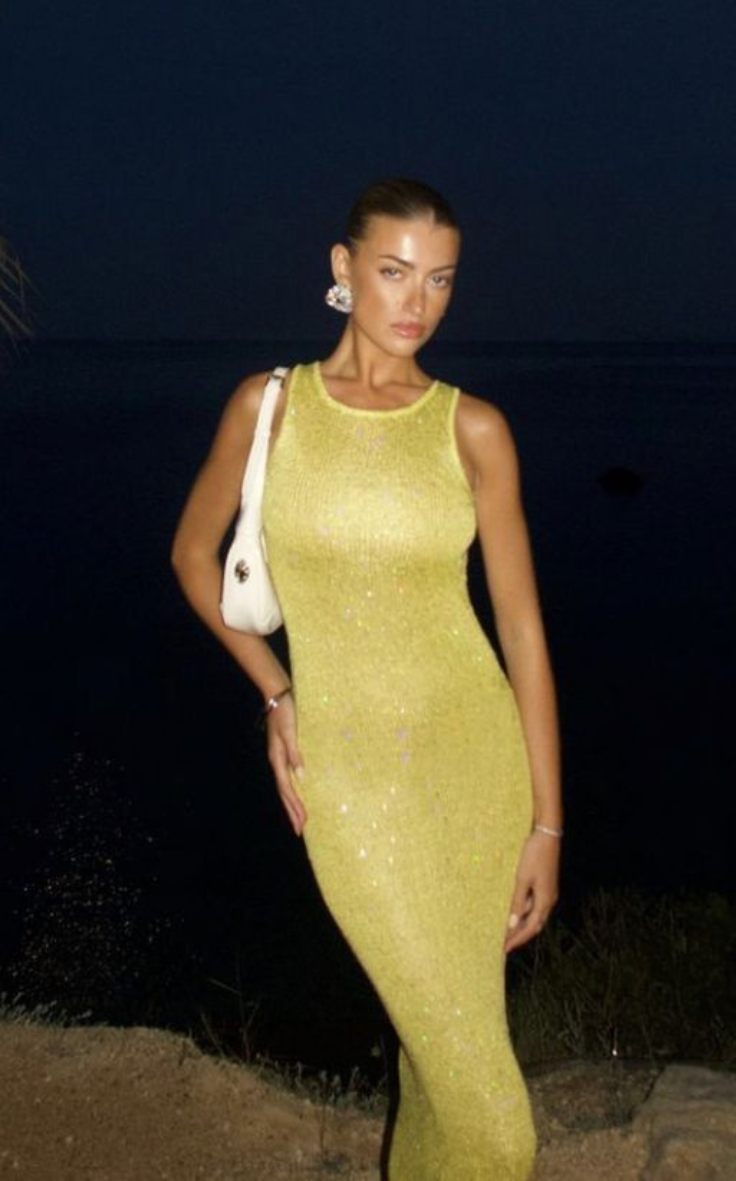 Aria Shimmer Knit Maxi Dress