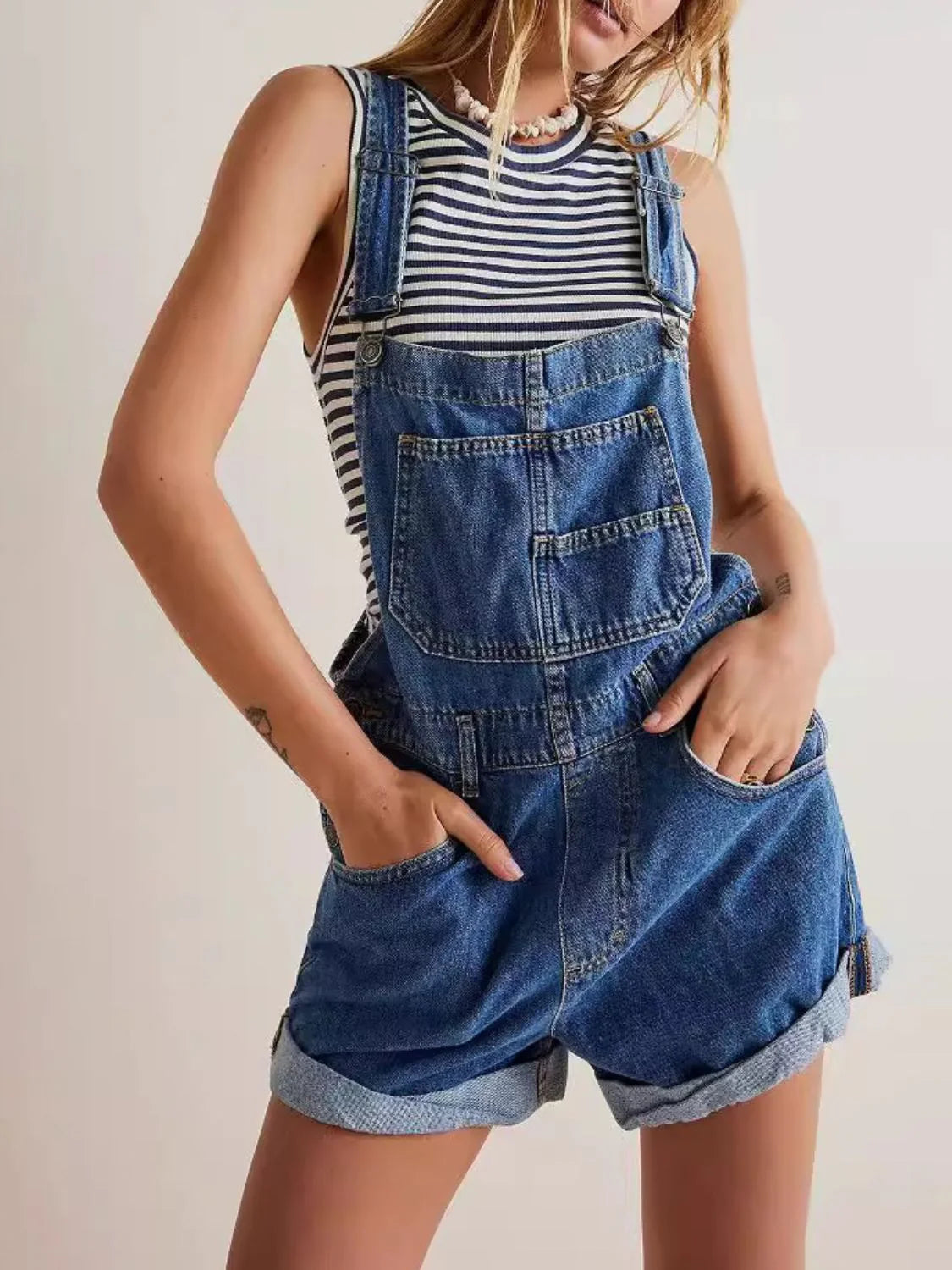 Evelissea Denim Overall Short Jumpsuit