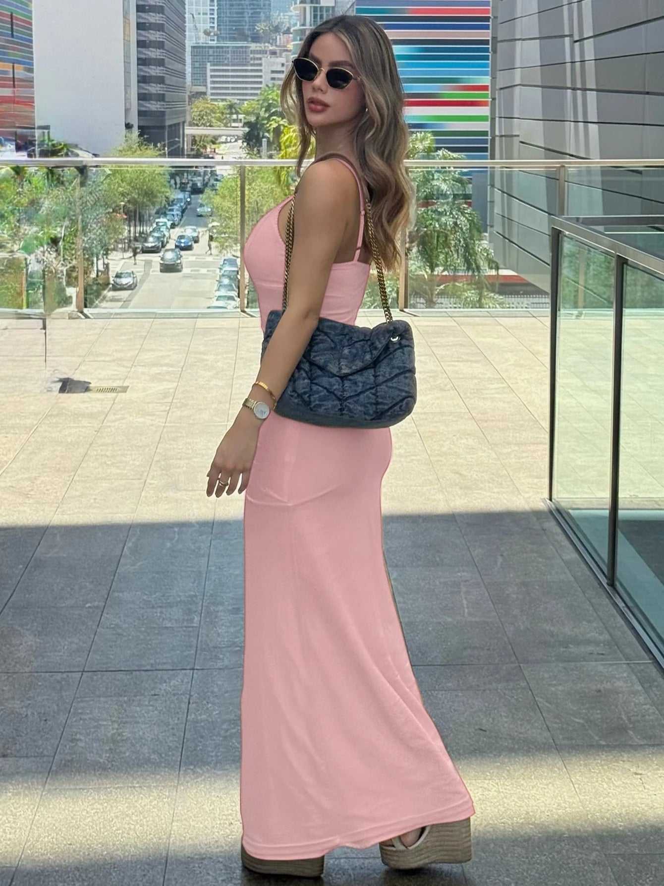 Nerissa Ruched Cami Wedding Guest Maxi Dress