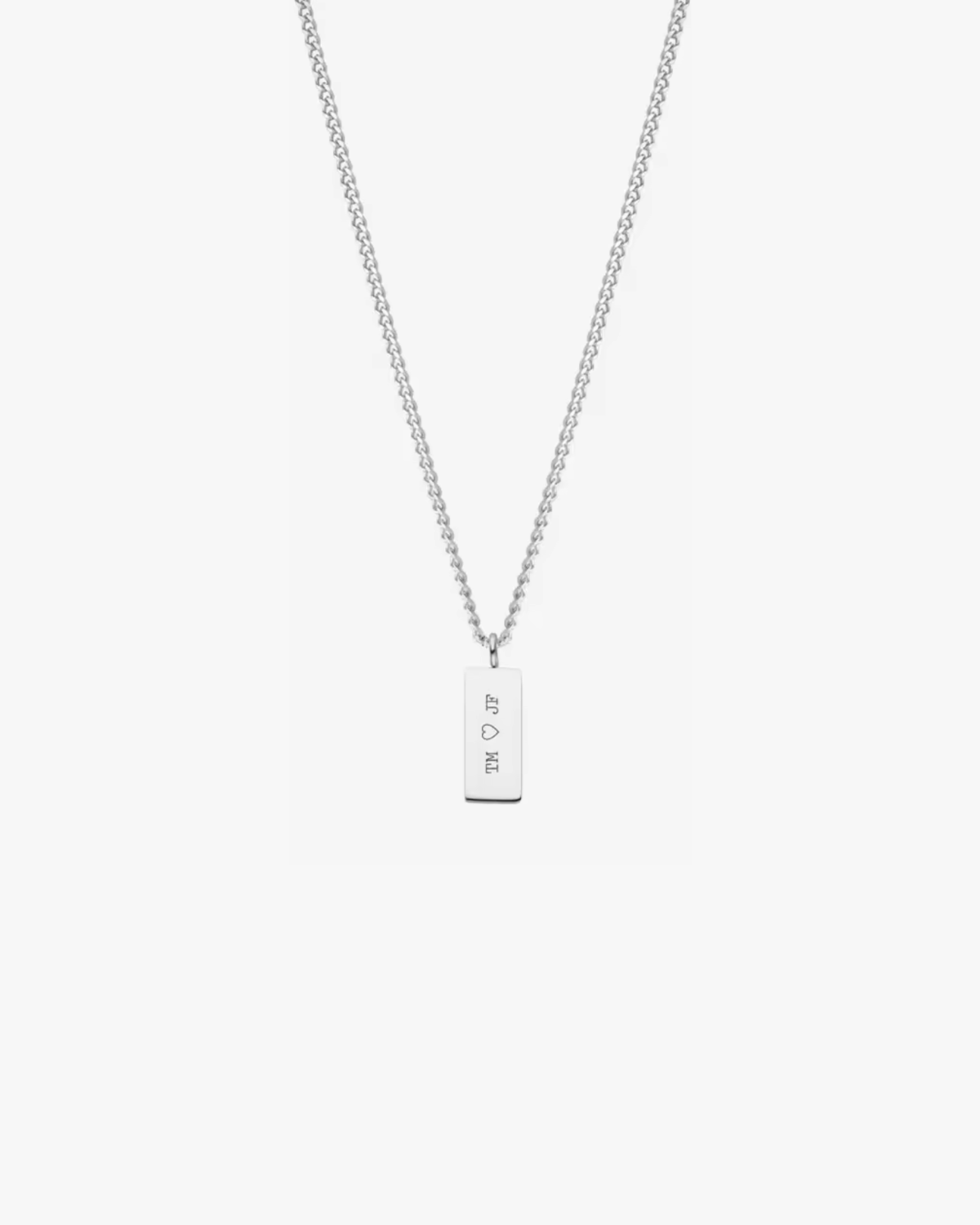 Margaux Women's Custom Engraved Silver Bar Necklace