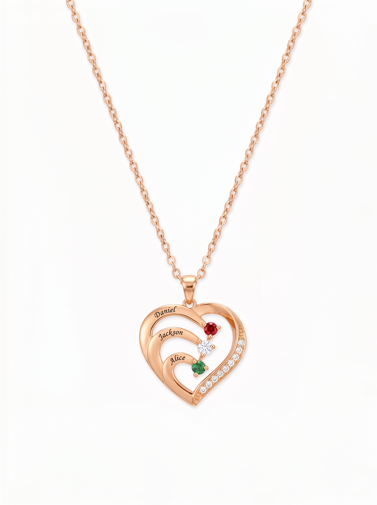 Genevieve Women's Custom Birthstone Heart Necklace