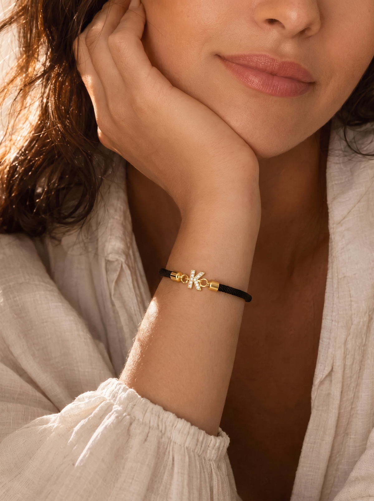 Sabine Women's Cord Bracelet, Adjustable Pull Tie