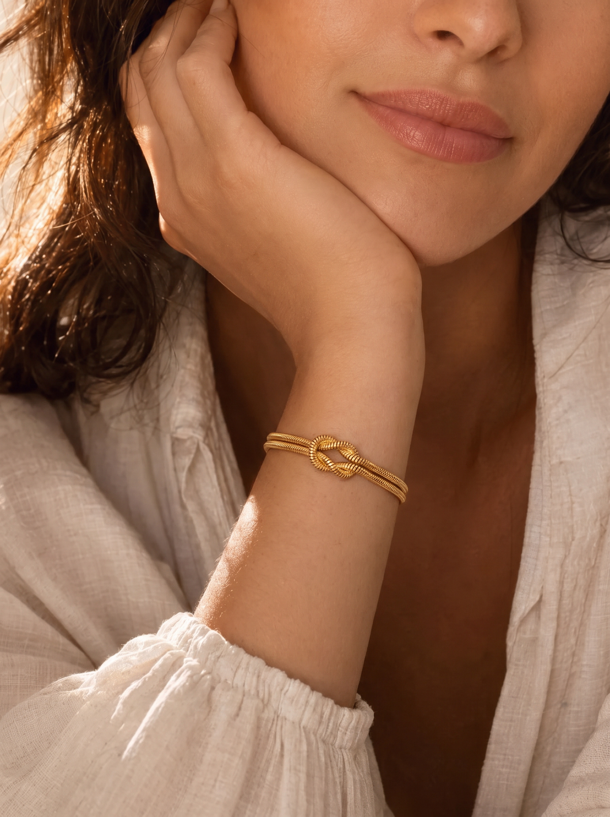 Ninon Women's Knot Bracelet, Snake Chain Bracelet
