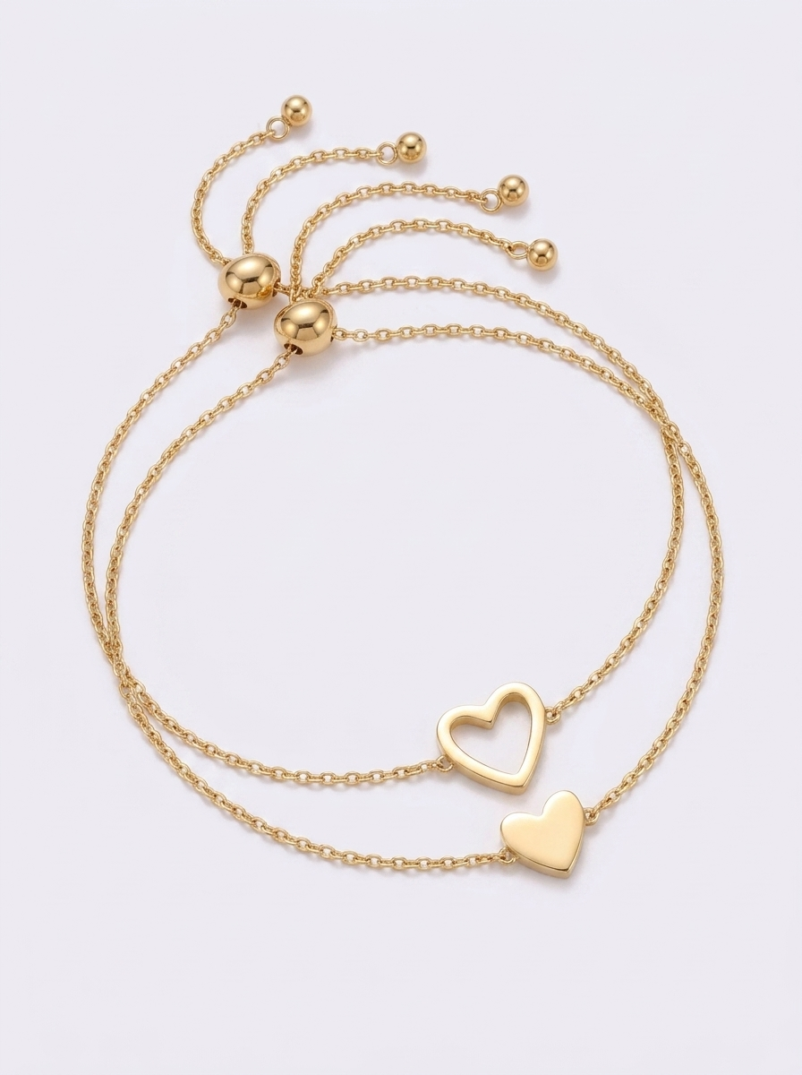 Mom Matching Layered Heart Bracelet, Gift for Mom