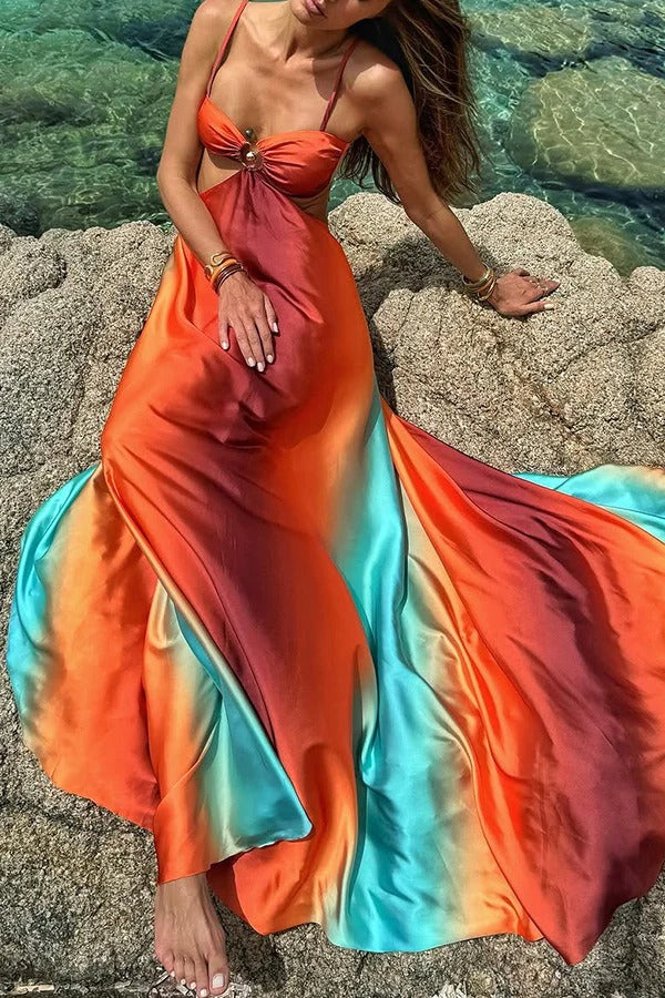 Paloma Ombre Cutout Maxi Dress