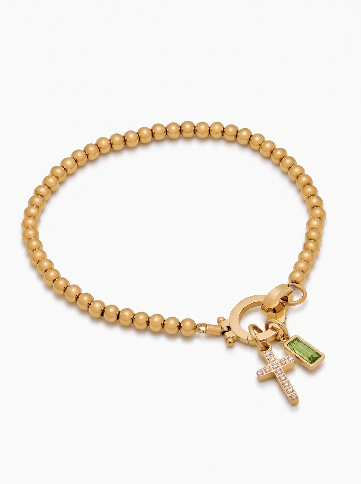 Antonella Women's Custom Birthstone Bracelet, Cross Charm Bracelet