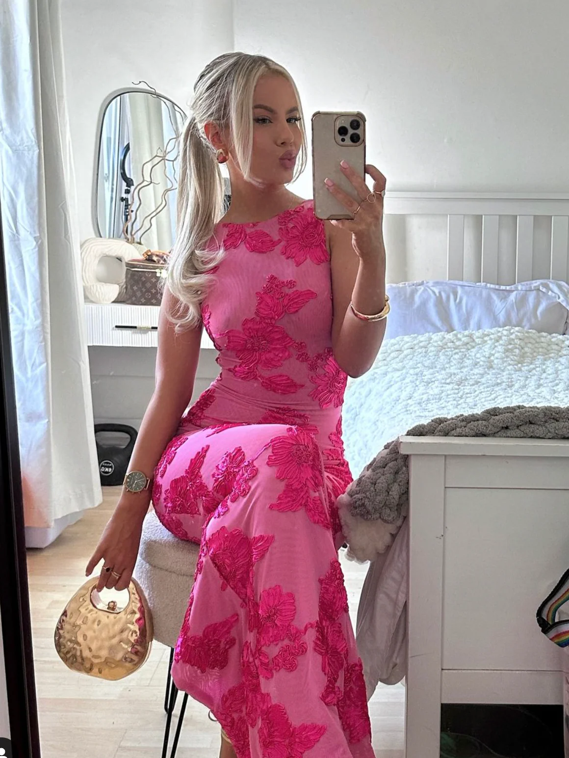 Genevieve Lace Burnout Maxi Dress