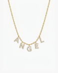 Colette Women's Custom Bubble Letter Gold Necklace