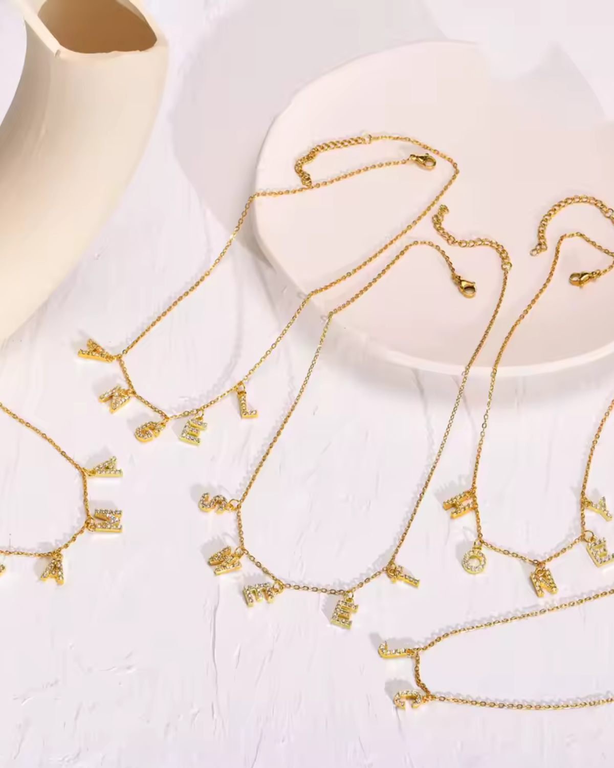 Colette Women's Custom Bubble Letter Gold Necklace