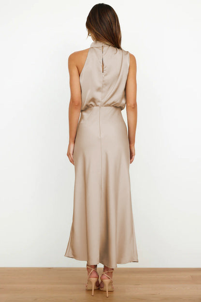Naomi Satin Halter Maxi Dress