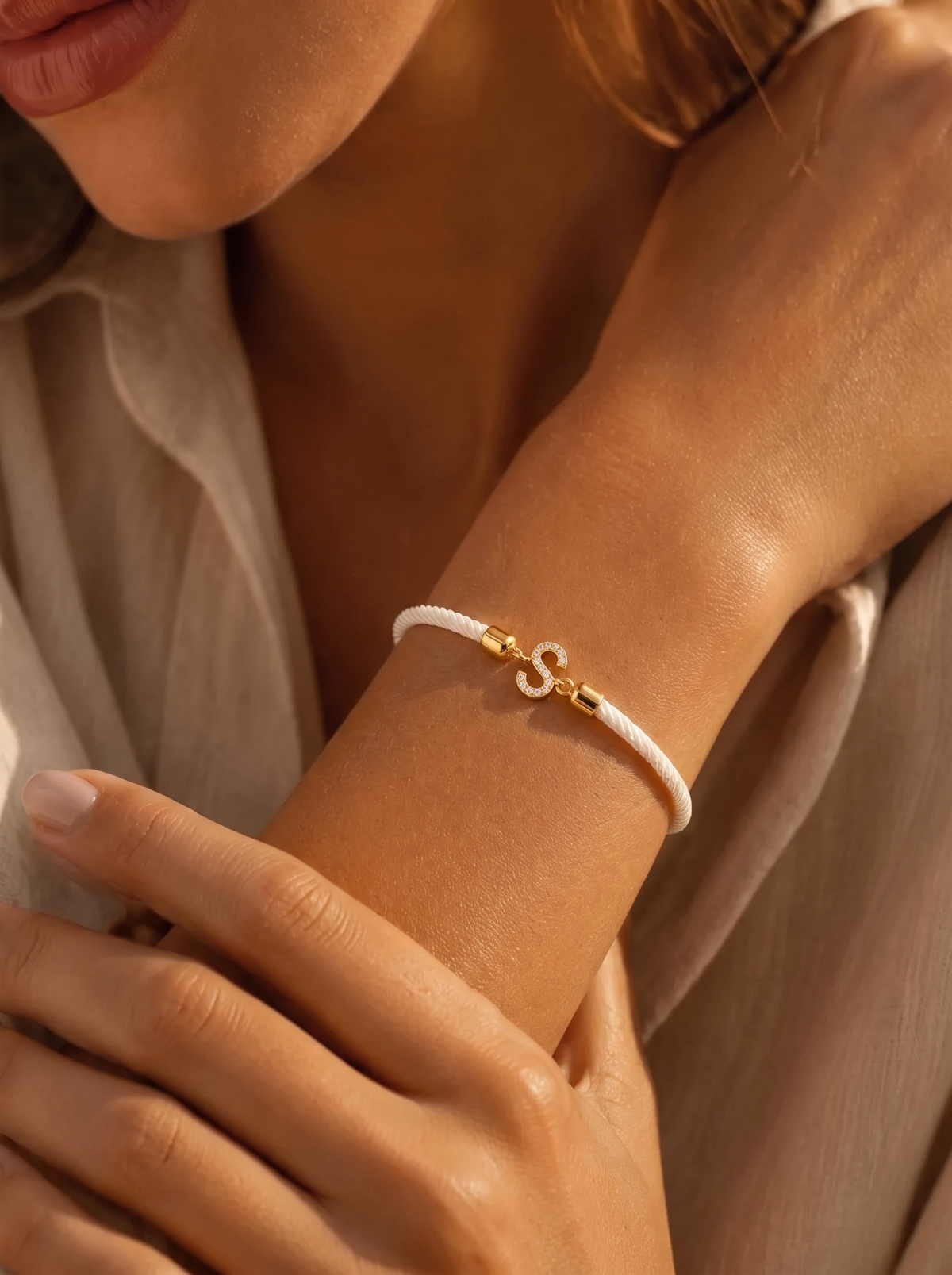 Sabine Women's Cord Bracelet, Adjustable Pull Tie
