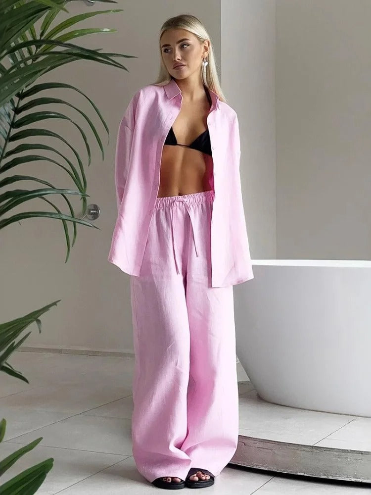 Madeline Relaxed Linen Shirt And Pants Co-Ord Set
