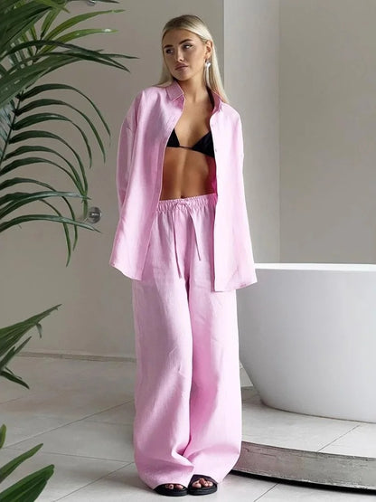 Madeline Relaxed Linen Shirt And Pants Co-Ord Set