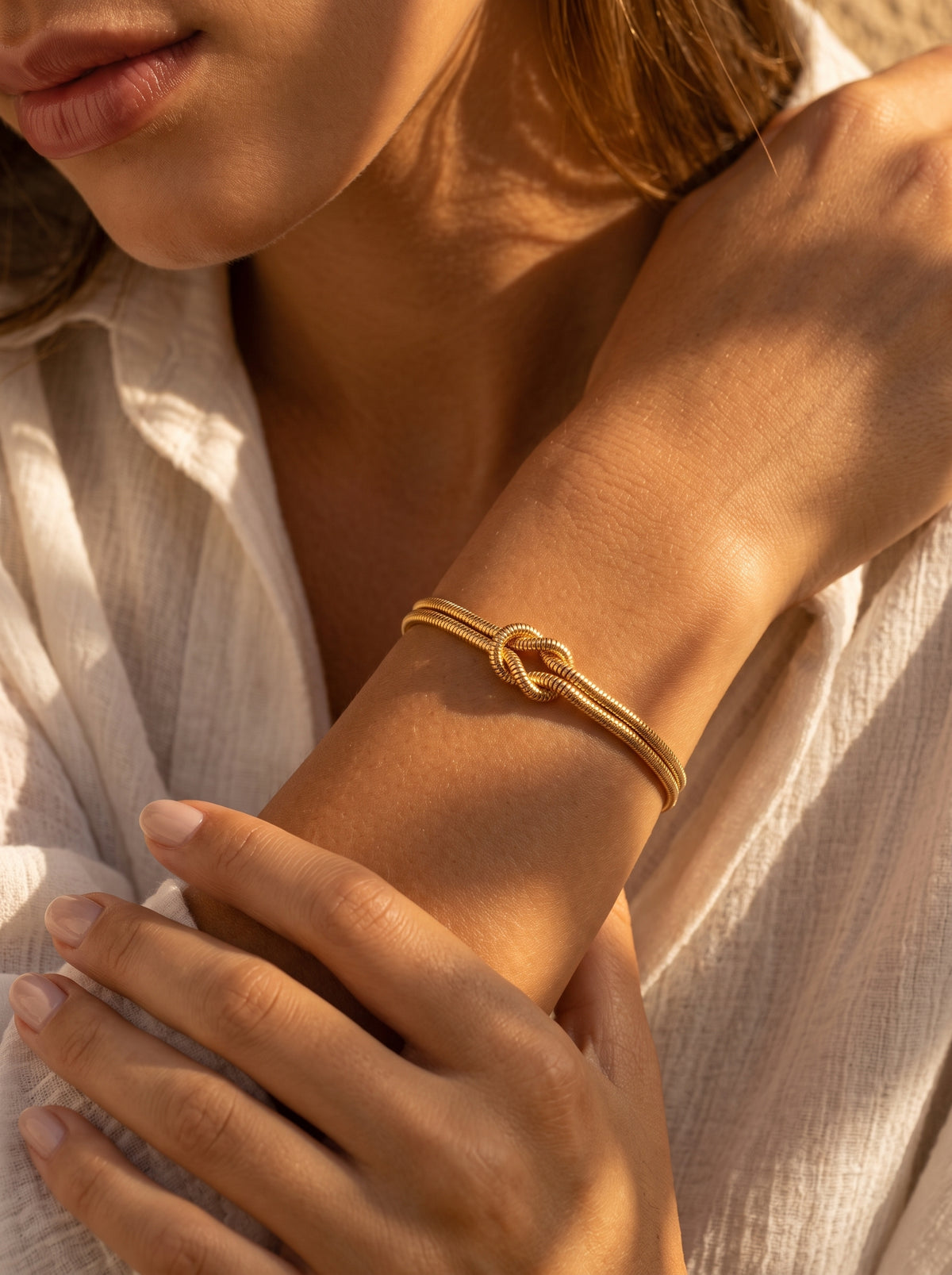 Ninon Women's Knot Bracelet, Snake Chain Bracelet