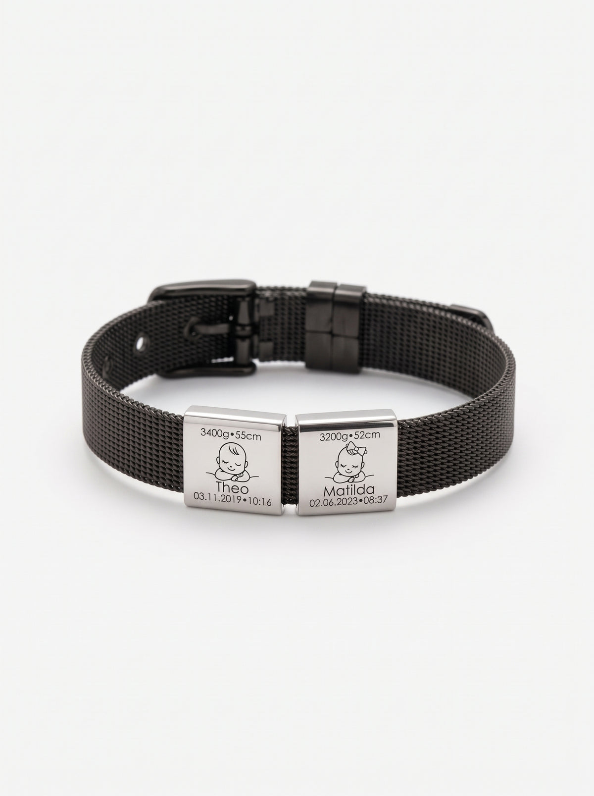 Gabriella Personalized Two Baby Birth Bracelet
