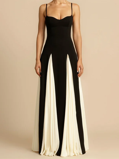 Victoria Monochrome Contrast Maxi Dress
