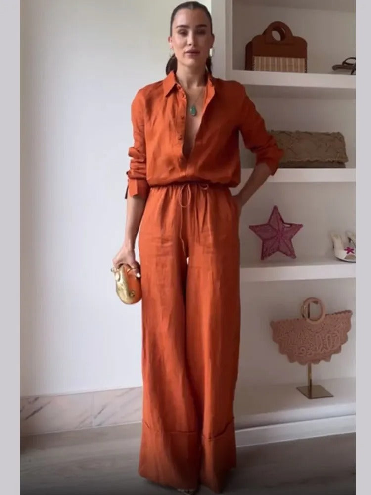 Madeline Relaxed Linen Shirt And Pants Co-Ord Set
