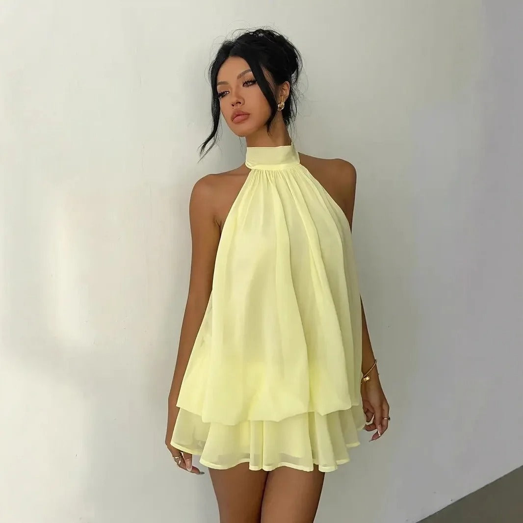Arlette Halter Lightweight Summer Mini Dress