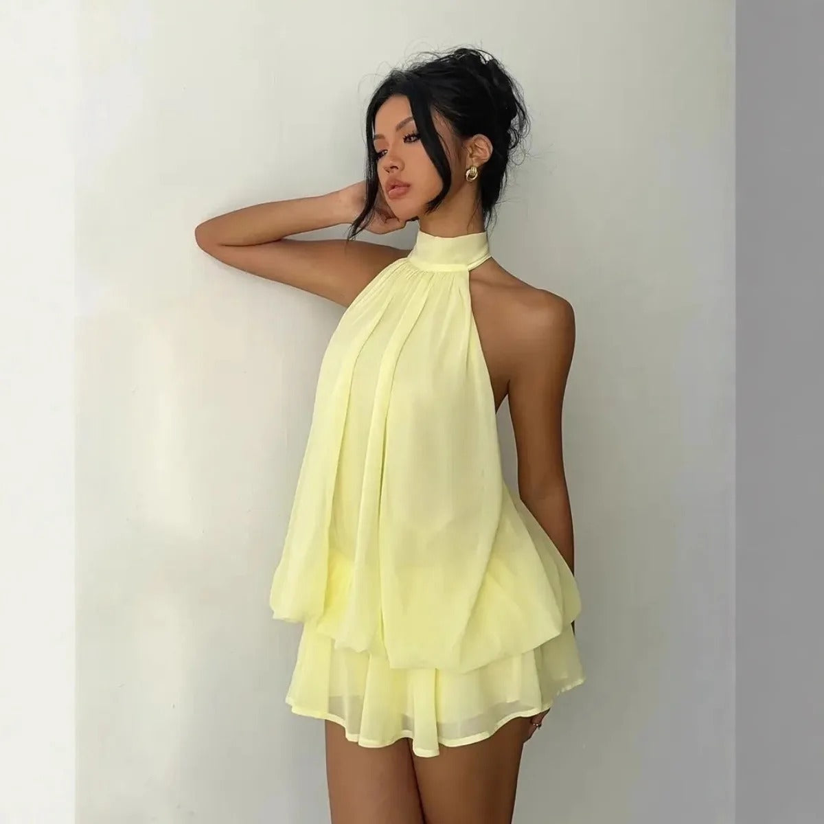 Arlette Halter Lightweight Summer Mini Dress