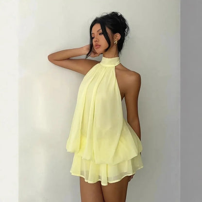 Arlette Halter Lightweight Summer Mini Dress