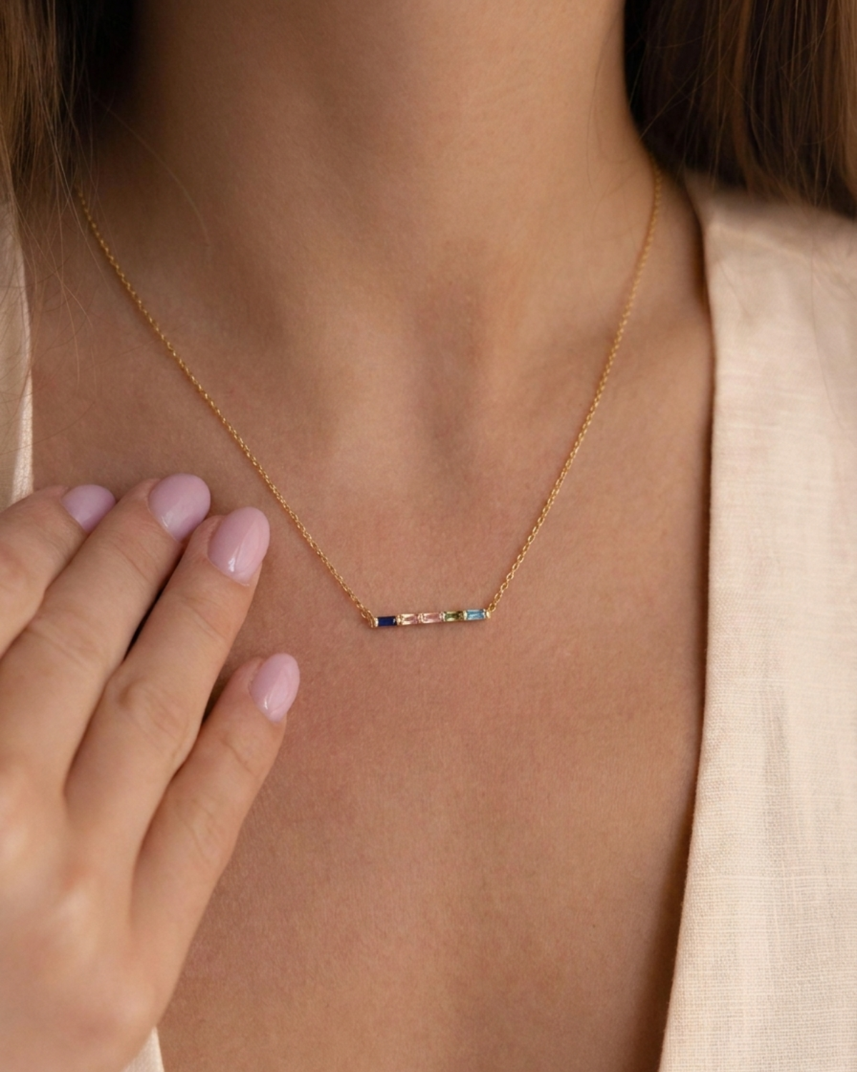 Odette Women's Custom Birthstone Gold Necklace