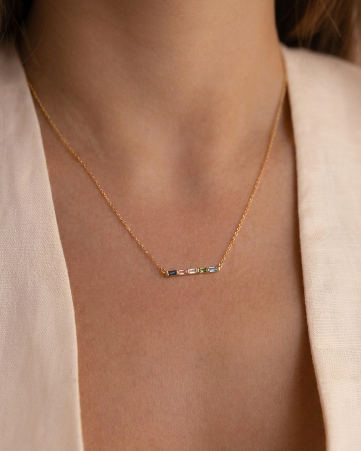 Odette Women's Custom Birthstone Gold Necklace