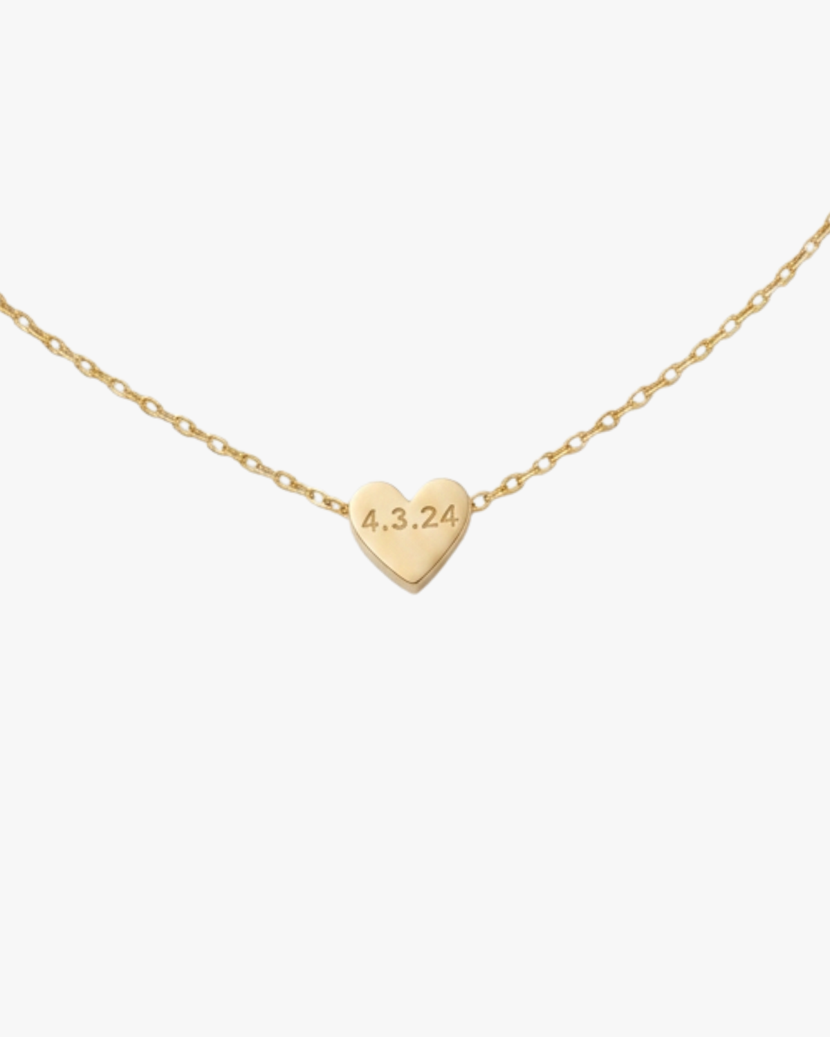 Alessia Women's Custom Engraved Gold Heart Necklace