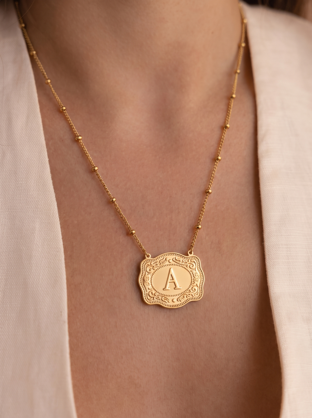 Fiorella Women's Custom Initial Rodeo Charm Necklace