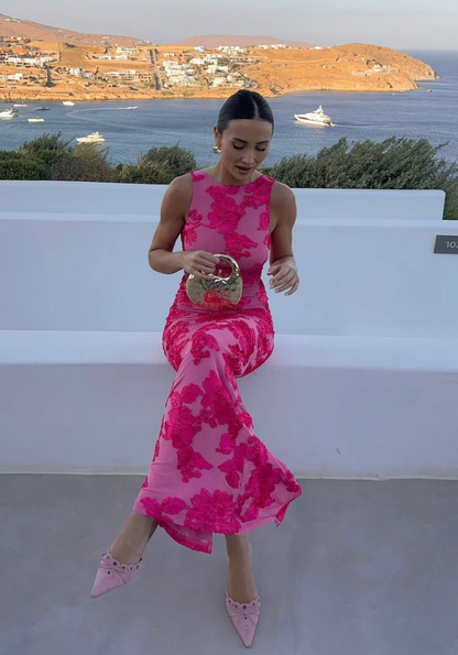 Genevieve Lace Burnout Maxi Dress